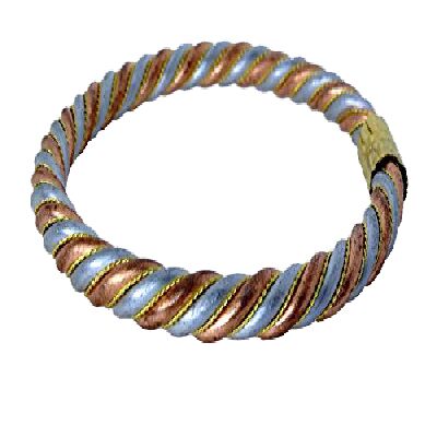 Buy online Flat twisted pure copper bracelet at best price